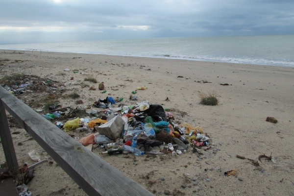 Крымский пляж превратился в огромную мусорную свалку [фото]