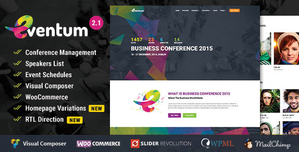 Nulled ThemeForest - Eventum v2.1 - Conference & Event WordPress Theme