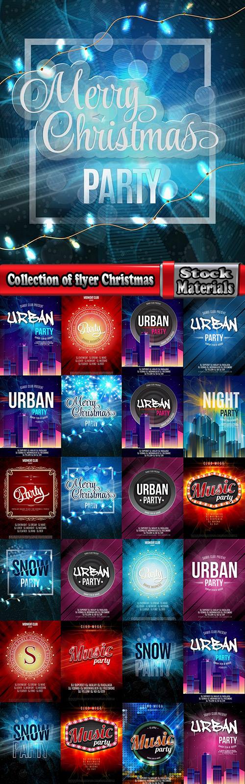 Collection of flyer Christmas party invitation card 25 EPS