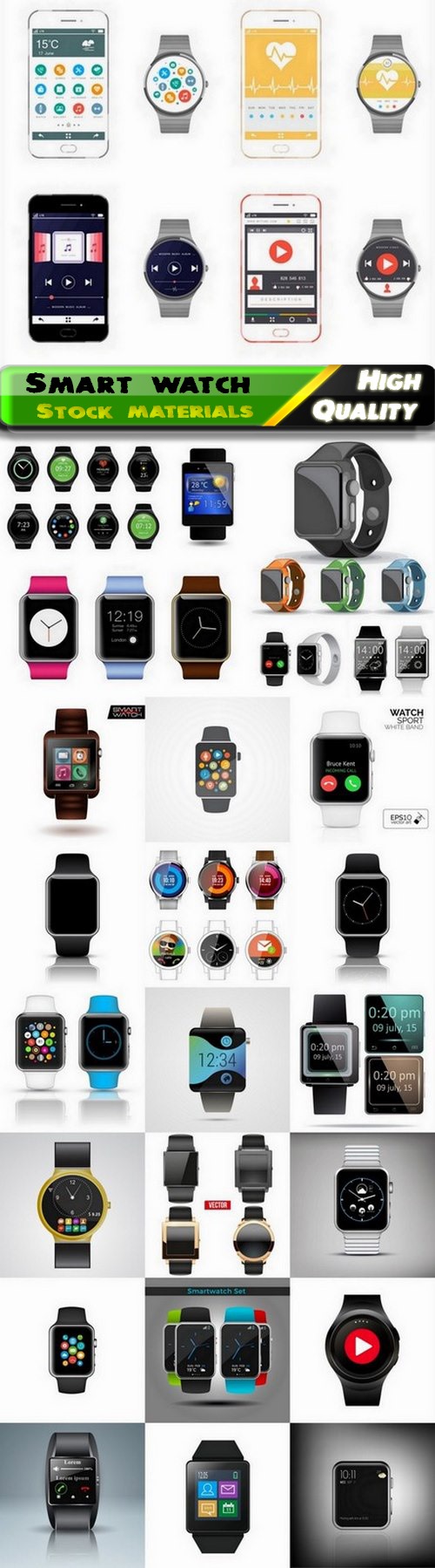 Realistic gadget smart watch illustration 25 Eps