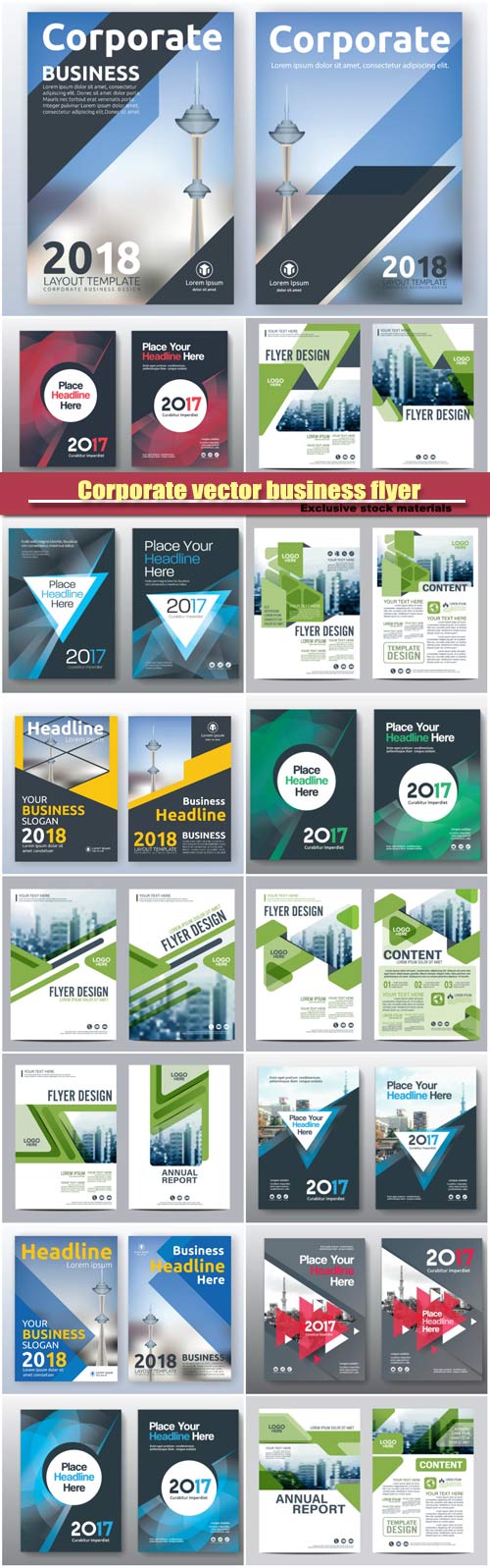 Corporate vector business flyer layout templates design, brochure, book cover