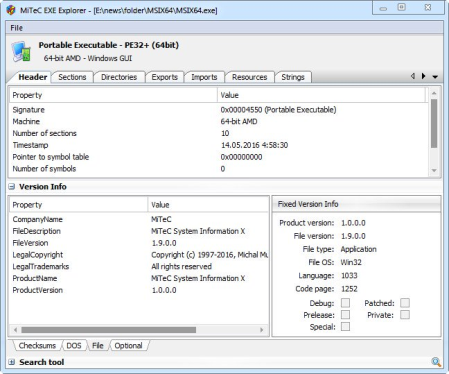 MiTeC EXE Explorer 2.5.1