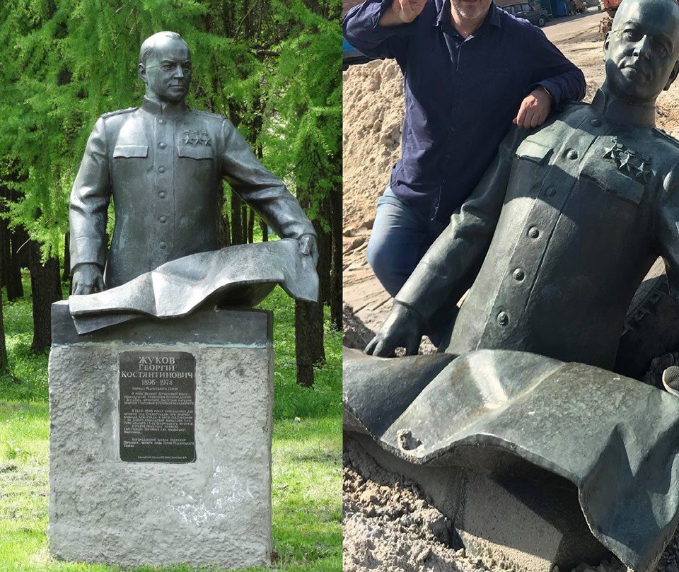 В Яготине демонтировали монумент советскому маршалу Жукову