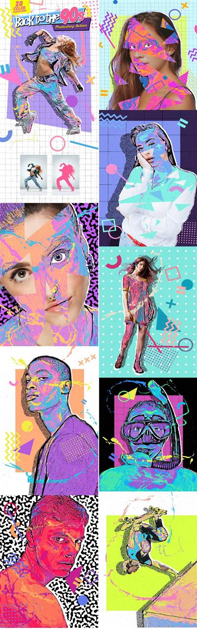 Graphicriver   Back to the 90s Photoshop Action 24035268