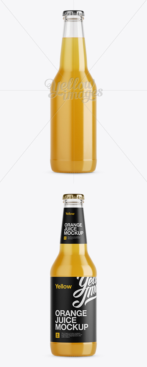 330ml Orange Juice Bottle Mockup 11850