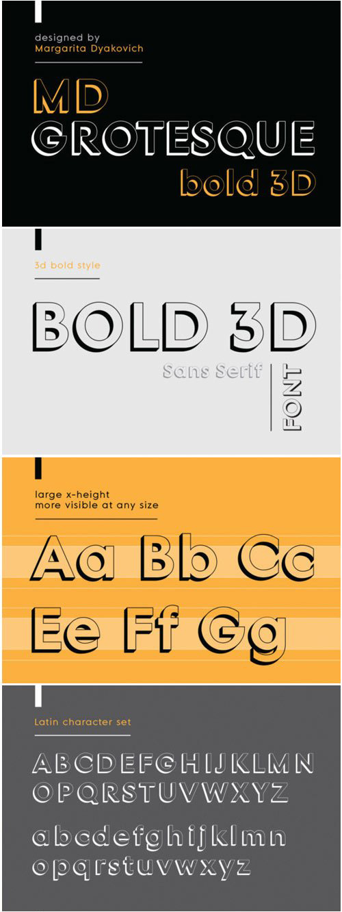 MD Grotesque Bold 3D font