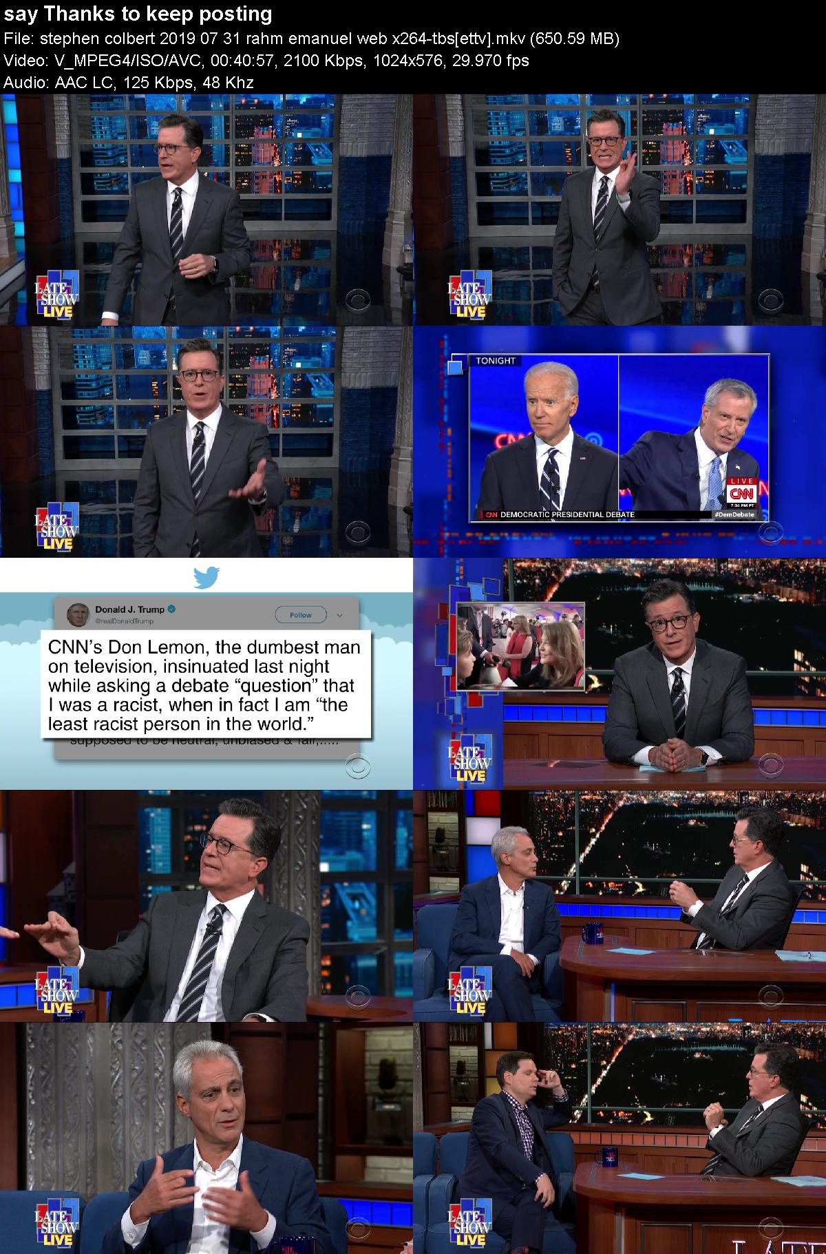 Stephen Colbert 2019 07 31 Rahm Emanuel Web X264 tbs