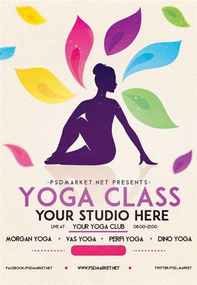 Yoga class   Premium flyer psd template