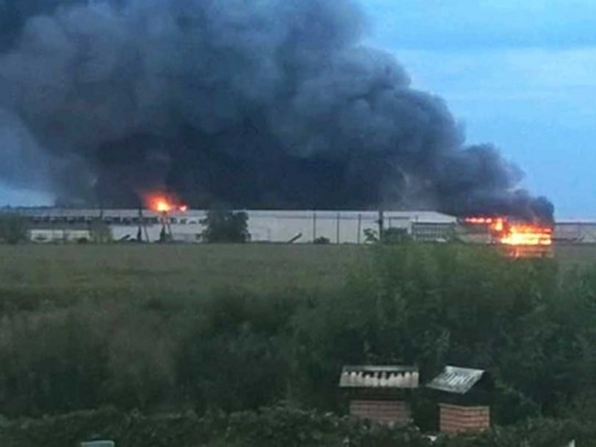 Дым видан за несколько километров: появилось видео масштабного пожара на птицефабрике под Киевом