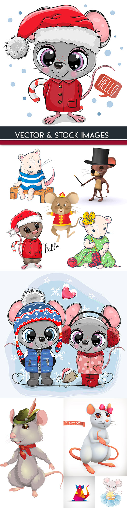 Rat cartoon symbol of New Year 2020 illustration 2