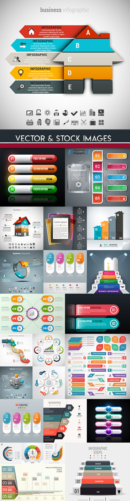 Business infographics options elements collection 81