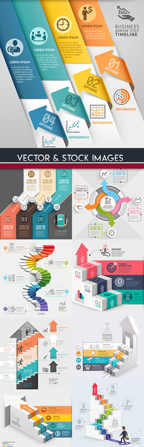 Business infographics options elements collection 83