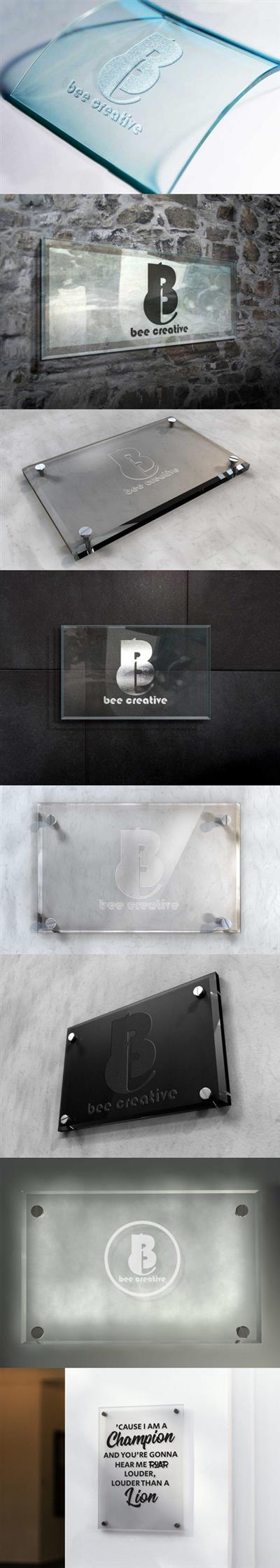 9 Realistic Glass Plate PSD Mockups Collection