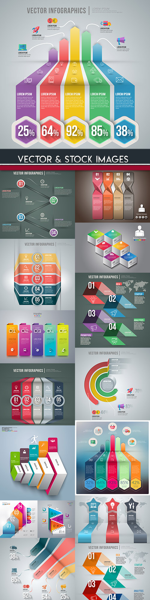 Business infographics options elements collection 85