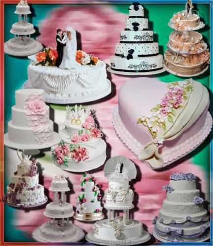 Клипарты на прозрачном фоне - Свадебные торты
