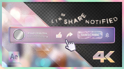 Youtube Subscribe Rainbow Glass Button - Project for After Effects (Videohive)