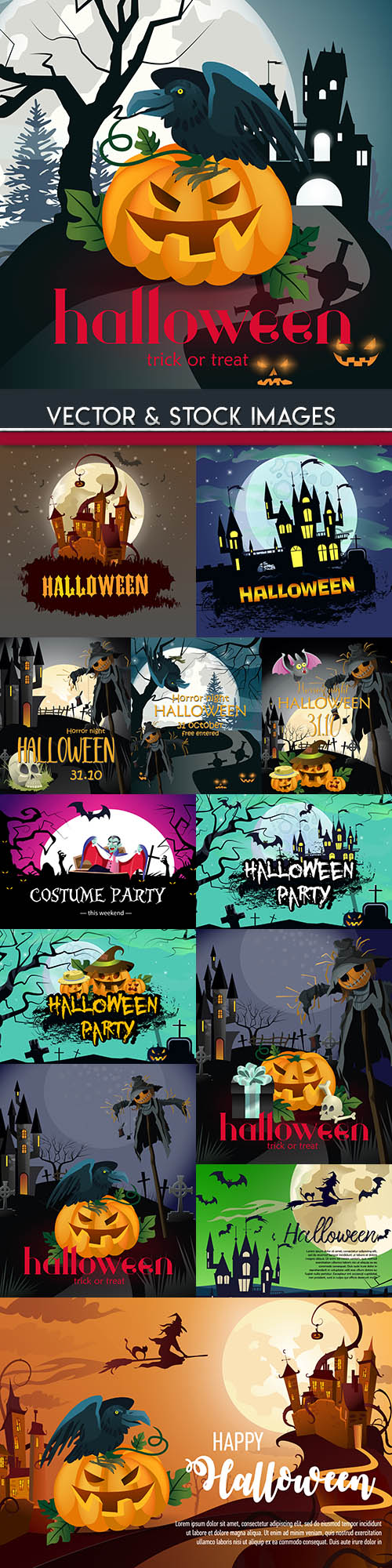 Happy Halloween holiday illustration collection 27