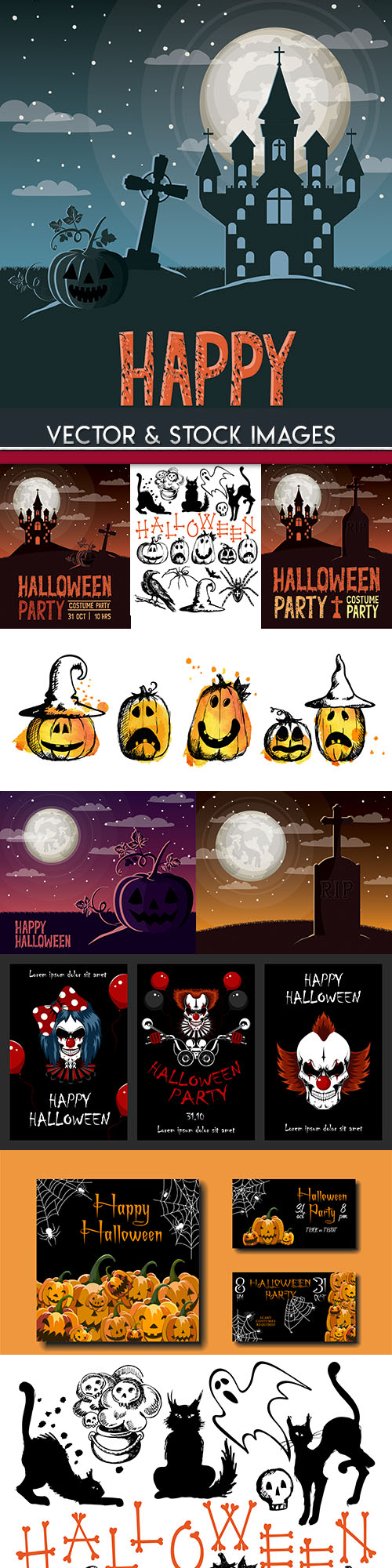 Happy Halloween holiday illustration collection 28