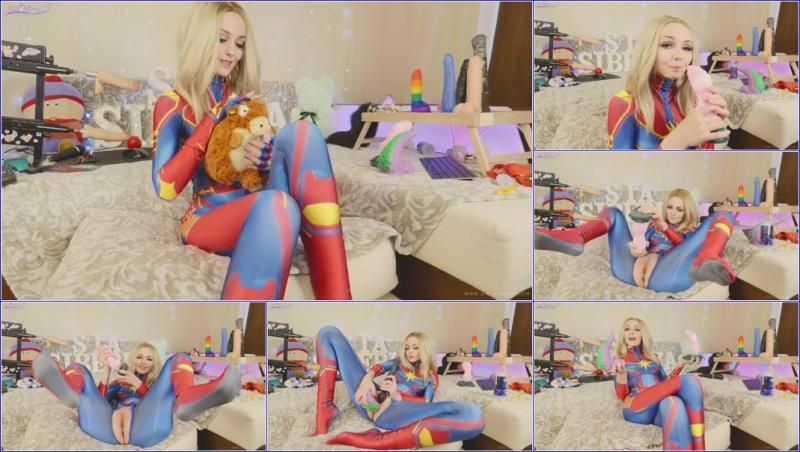 Sia Siberia - Amateur teen in suit Captain Marvel tests new toys Bad Dragon (2019/FullHD)