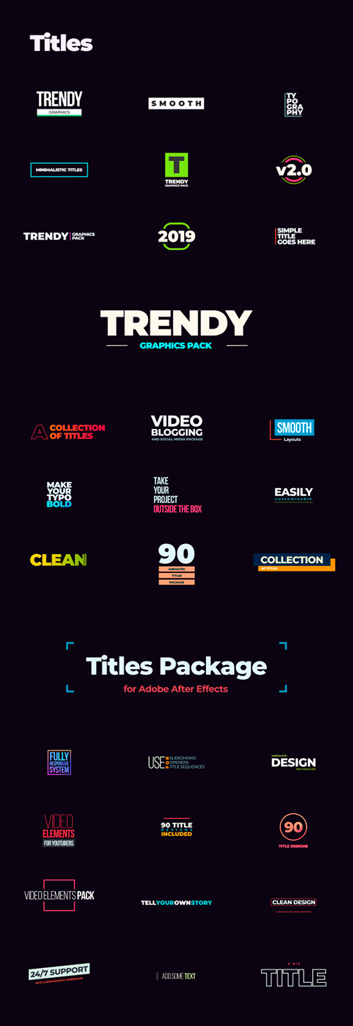 Trendy Motion Graphics Package - Project & Script for After Effects (Videohive)