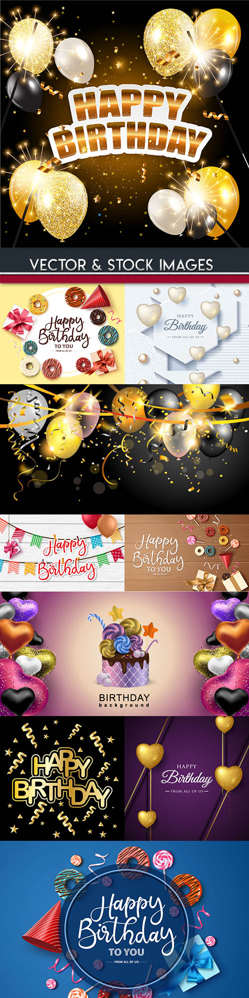 Happy birthday holiday invitation balloons and gifts 18