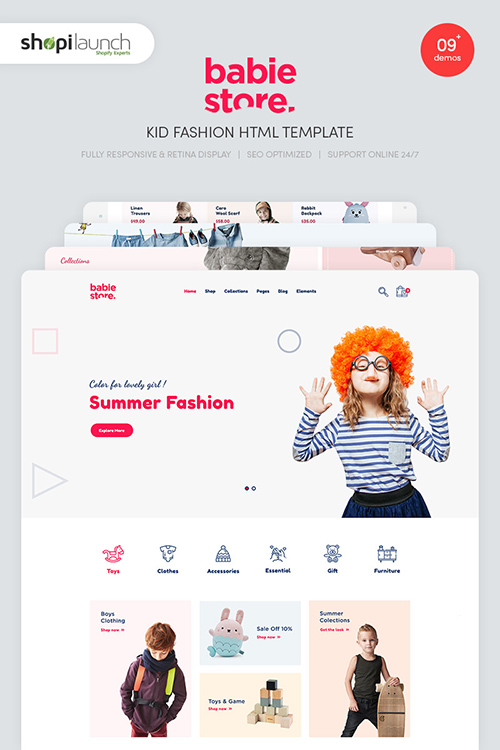 Babie Store - Kid Fashion Website Template 85089