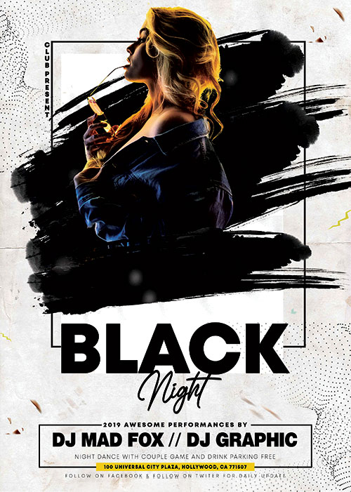 Black night party - Premium flyer psd template