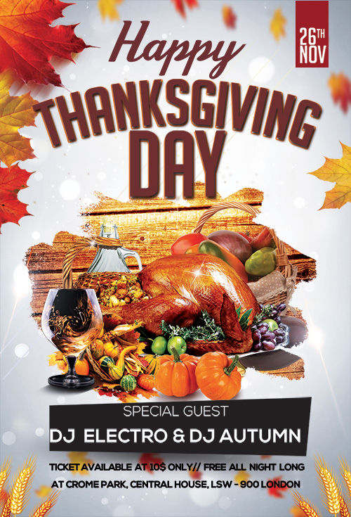 Happy ThanksGiving Day - Premium flyer psd template