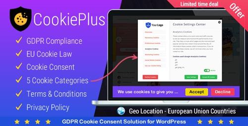 CodeCanyon - Cookie Plus v1.3.6 - GDPR Cookie Consent Solution for WordPress - 21984547
