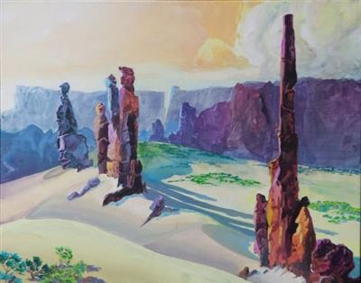 Totem Rock in Monument Valley A foray into acrylics