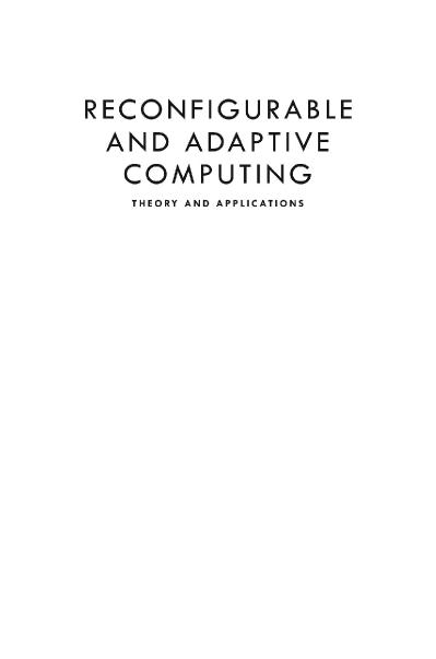 Reconfigurable and Adaptive Computing Theory and Applications